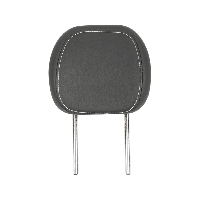 Universal Automotive Front Seat Rounded Rectangular Leather Headrest Assembly