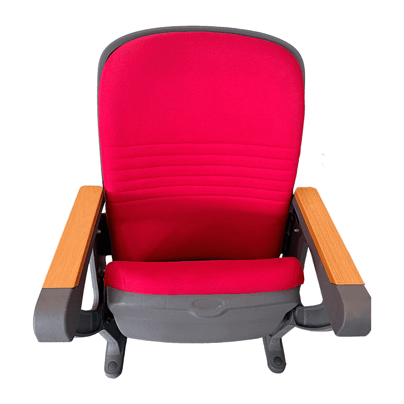 Commercial Fold-Up Theater Auditorium Chair with Wood-Grain Armrests