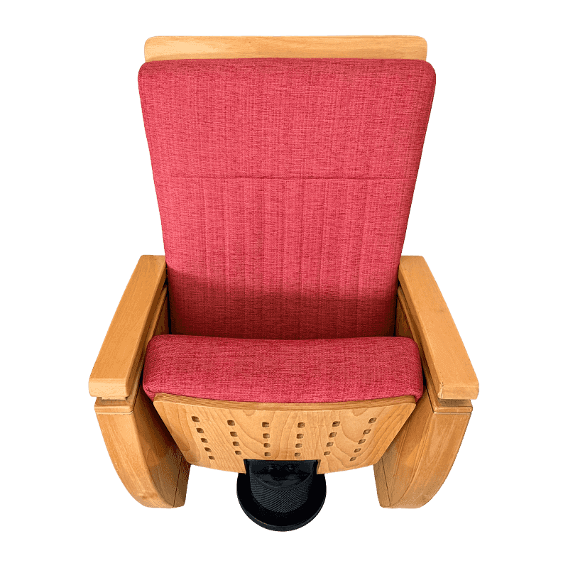 Classic Solid Wood Auditorium Chair with Fabric Upholstery